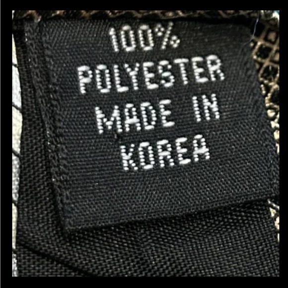 GIANNO Men’s Neck Tie • Peach & Black Abstract Design • 60"L 4” W - Picture 7 of 8